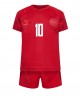 Günstige Dänemark Christian Eriksen #10 Heimtrikotsatz Kinder WM 2022 Kurzarm (+ Kurze Hosen)